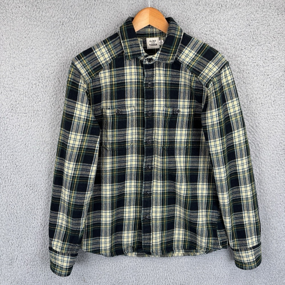 Flint and Tinder Black & Cream Plaid Lightweight Shirt Jacket